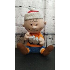 Vintage 9" Peanuts Charlie Brown Light Up Snowflake Gemmy Plush Non Working